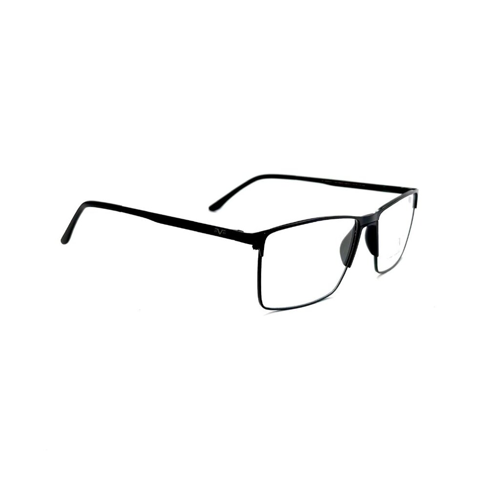 Men's Rectangular Matte Black Metal Eyeglasses Pl… - image 4